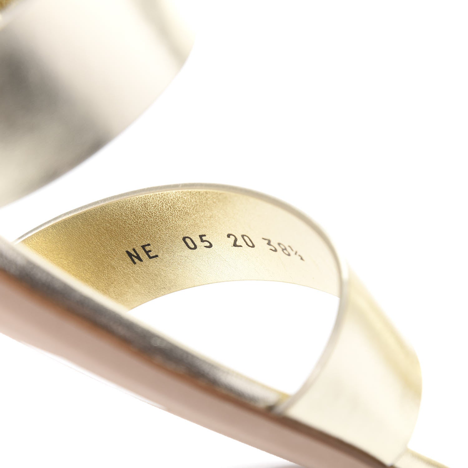 Christian Dior Laminated Calfskin D-Dior Sandal 38.5 Pale Gold 7 of 9