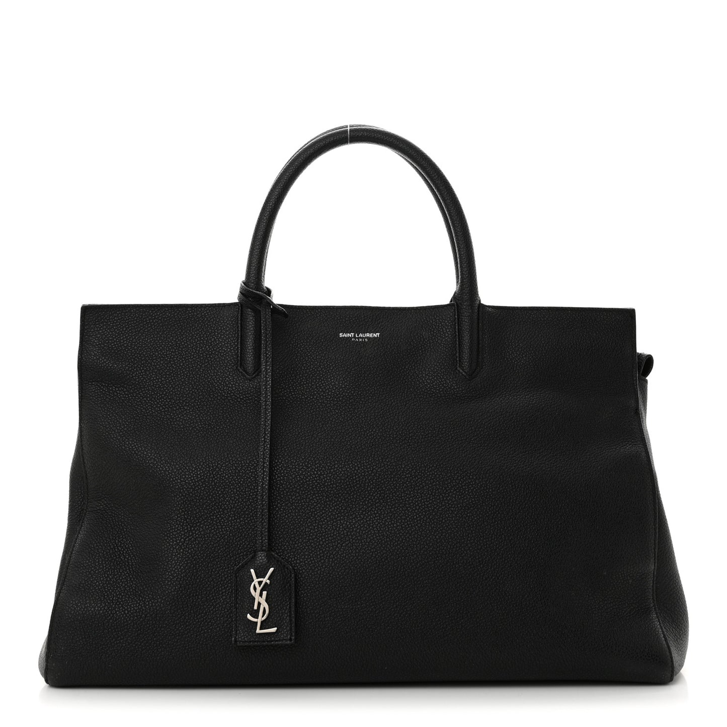 Grained Calfskin Medium Cabas Rive Gauche Black