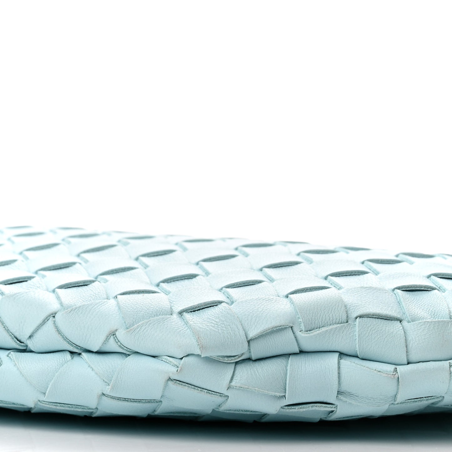 Nappa Intrecciato Small Turn Pouch Teal Washed