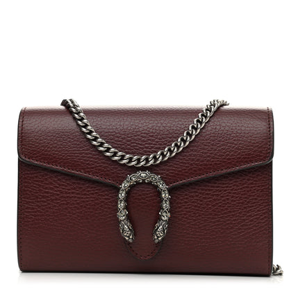 Gucci Dollar Calfskin Crystal Mini Dionysus Chain Wallet Vintage Bordeaux 1 of 11