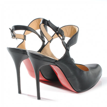 Christian Louboutin Nappa Hippique 100 Slingback Heels 37.5 Black 4 of 6