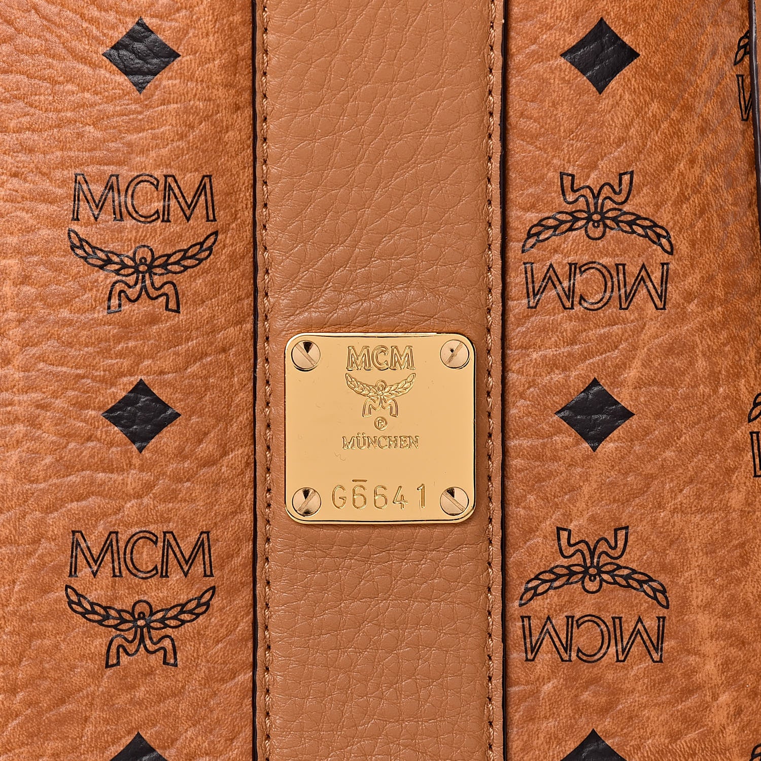 MCM Visetos Large Liz Reversible Shopper Tote Cognac 13 of 14