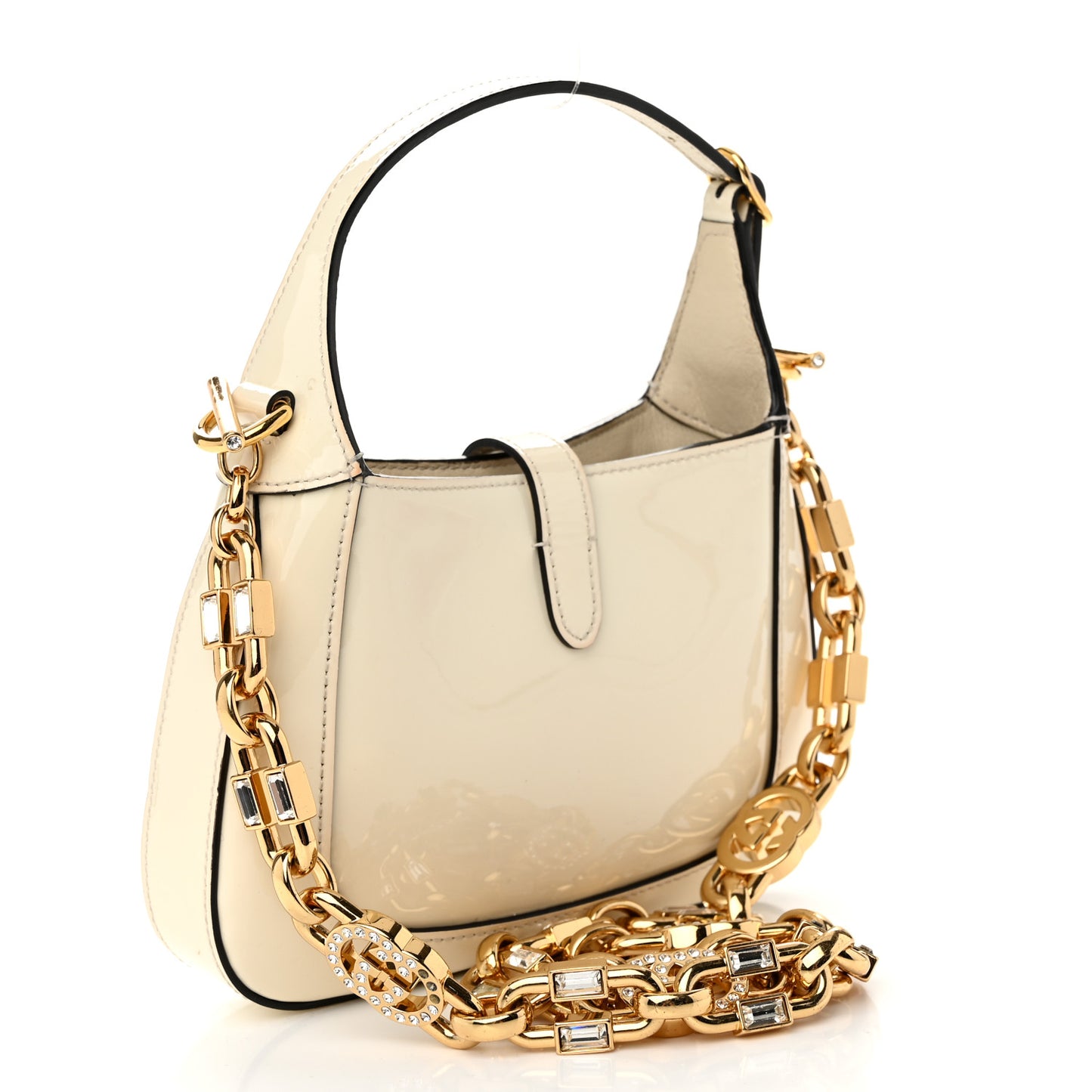 Patent Mini Jackie 1961 Crystal Hobo Mystic White