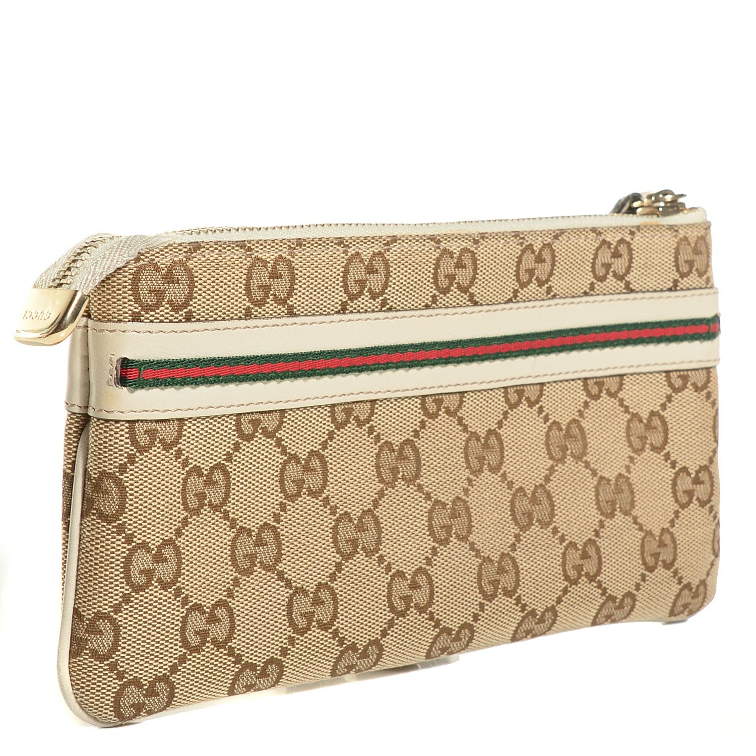 Gucci Monogram Web Bow and Interlocking G Mayfair Wristlet Off White 3 of 7