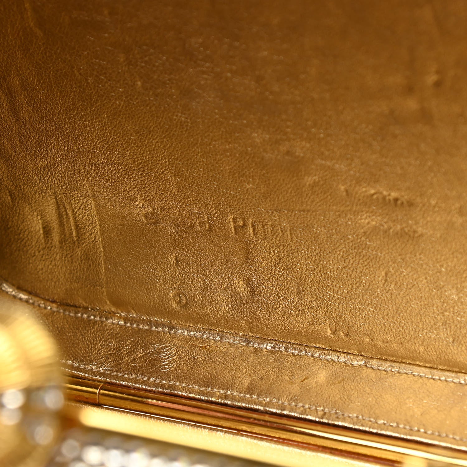 Judith Leiber Swarovski Crystal Minaudiere Clutch Gold 13 of 13