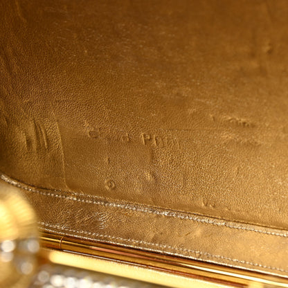 Judith Leiber Swarovski Crystal Minaudiere Clutch Gold 13 of 13