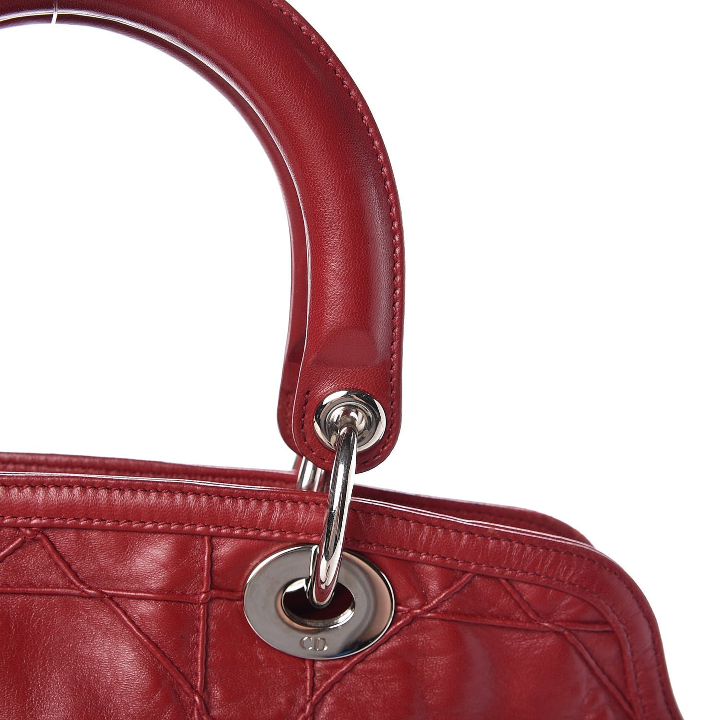 Lambskin Cannage Medium Granville Tote Red
