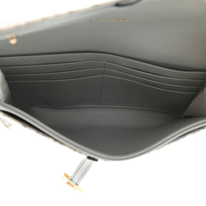 Christian Dior Oblique Saddle Chain Long Wallet Grey 5 of 7