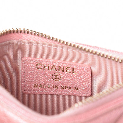 Chanel Iridescent Caviar Quilted Flap Zip Card Holder Pink 6 of 8