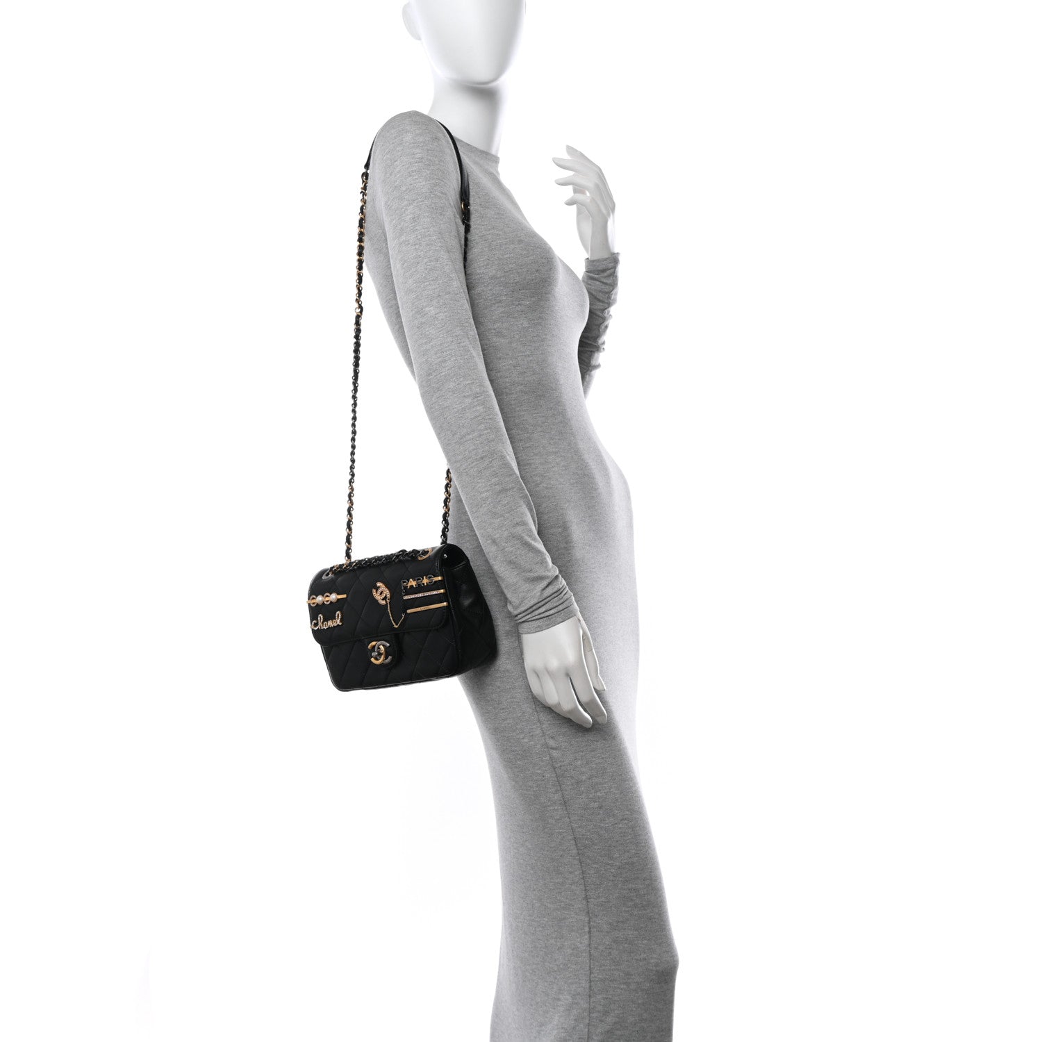 Chanel Lambskin Quilted Small Coco Clips Single Flap Black 2 of 11