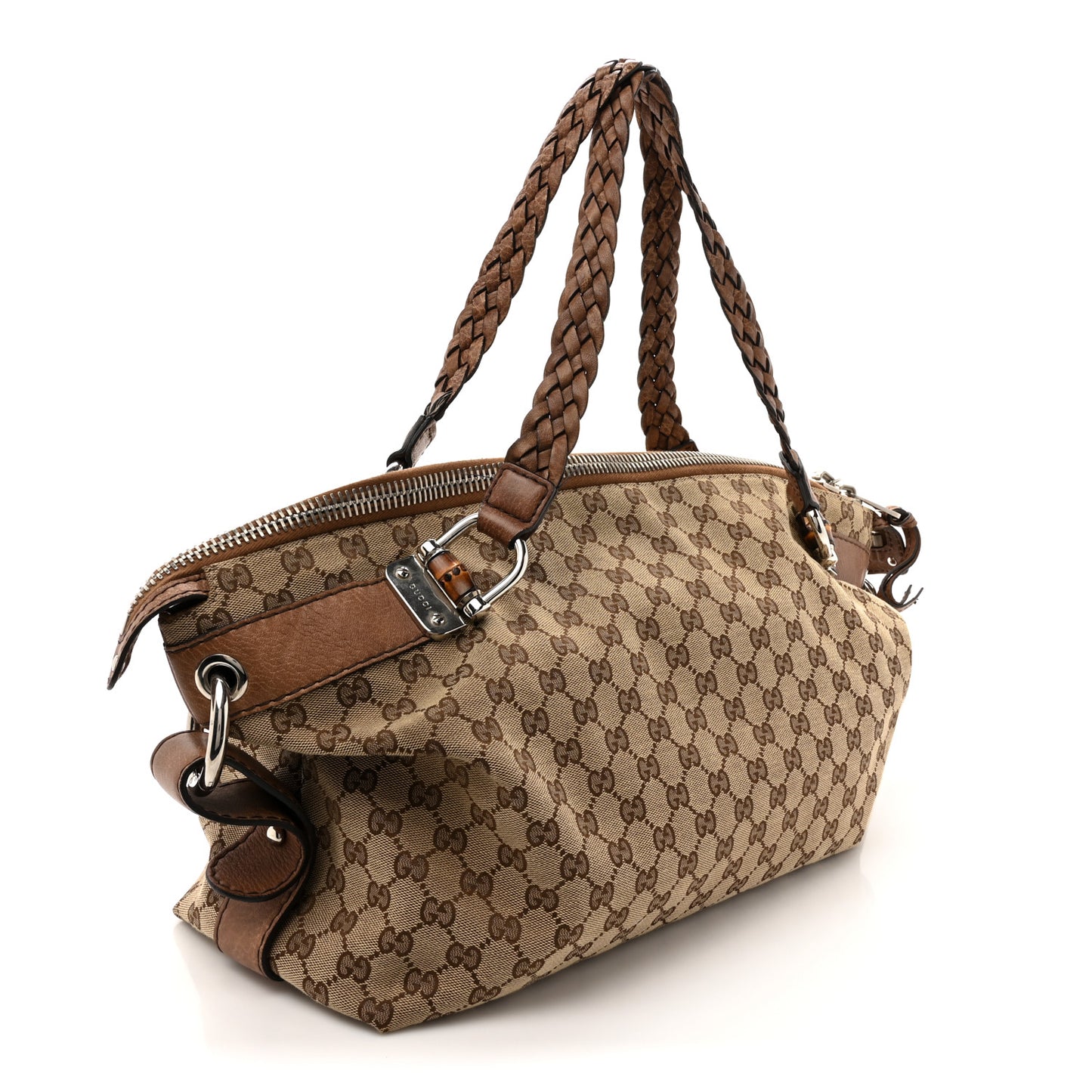 Monogram Bamboo Bar Medium Tote Brown