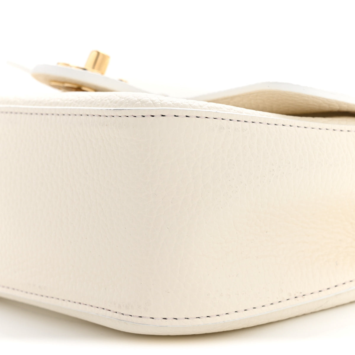 Grained Calfskin Mini Souplissimo Maxi Flap White