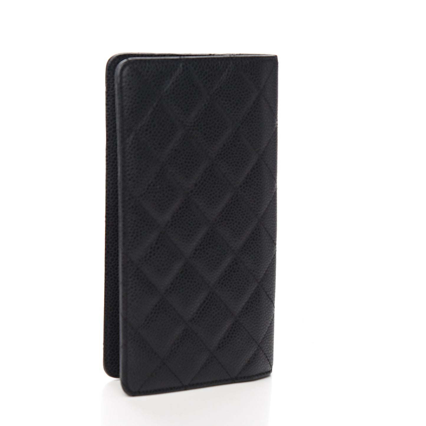 Caviar Quilted Medium Agenda Cover Black
