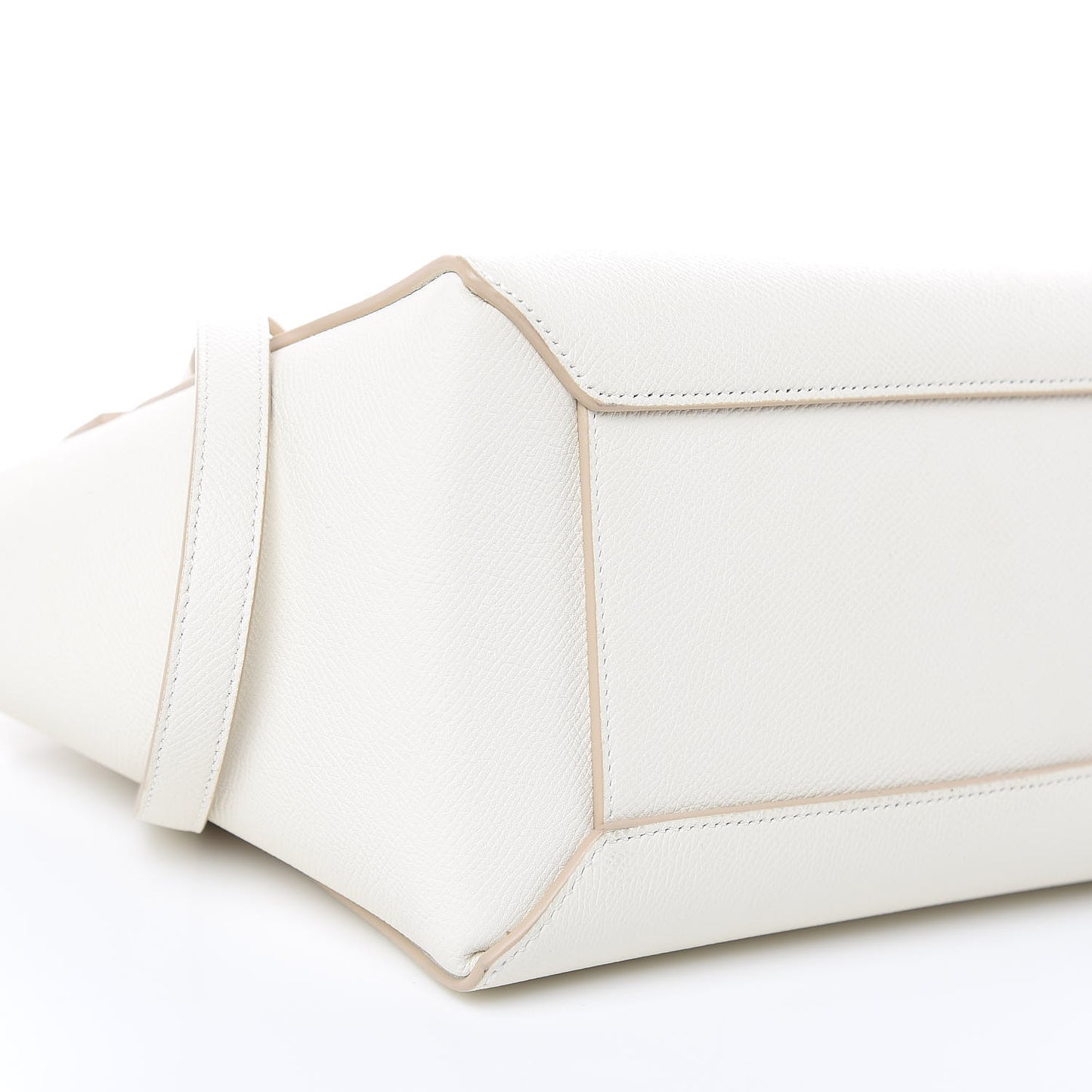 Grained Calfskin Micro Belt Bag White