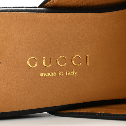 Gucci Calfskin Flower Embroidered Princetown Slippers 35.5 Black 6 of 10