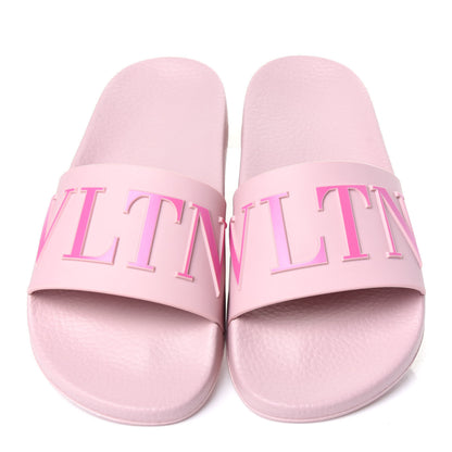 Valentino Garavani Rubber VLTN Pool Slide Sandals 36 Water Rose 5 of 10
