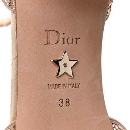 Christian Dior Suede Calfskin Strass Pearl Dior Rose Pumps 38 6 of 10