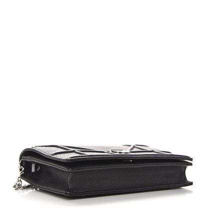 Christian Dior Grained Calfskin Diorama Wallet on Chain Pouch Black 4 of 8