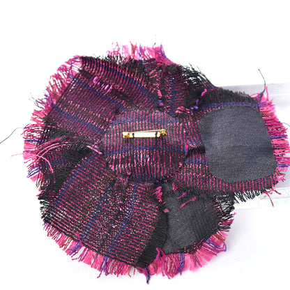 Chanel Tweed CC Pin Brooch Pink Multicolor 3 of 4