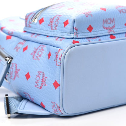 MCM Visetos Mini Stark Backpack Light Blue Red 7 of 11