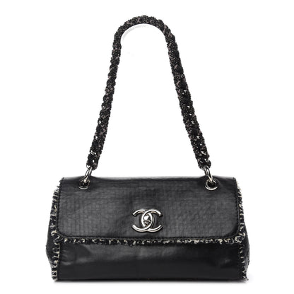 Chanel Tweed Calfskin Tweedy Single Flap Black 1 of 14
