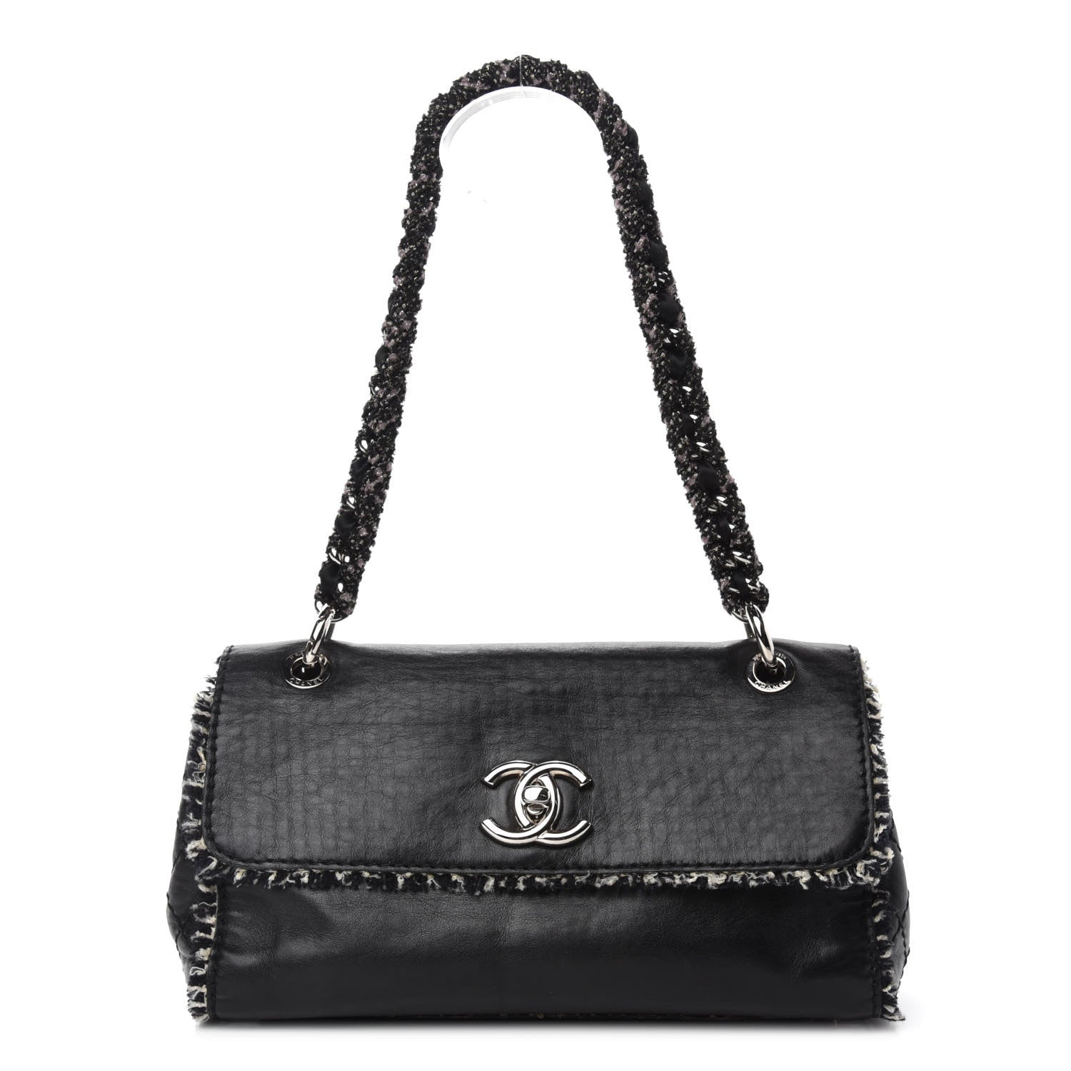 Chanel Tweed Calfskin Tweedy Single Flap Black 1 of 14