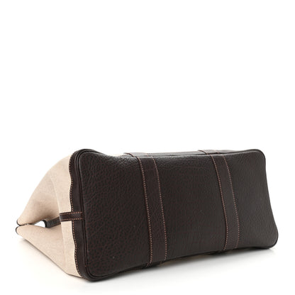 Hermes Toile Buffle Gala Garden Party Tote 49 GM Marron Fonce 4 of 15