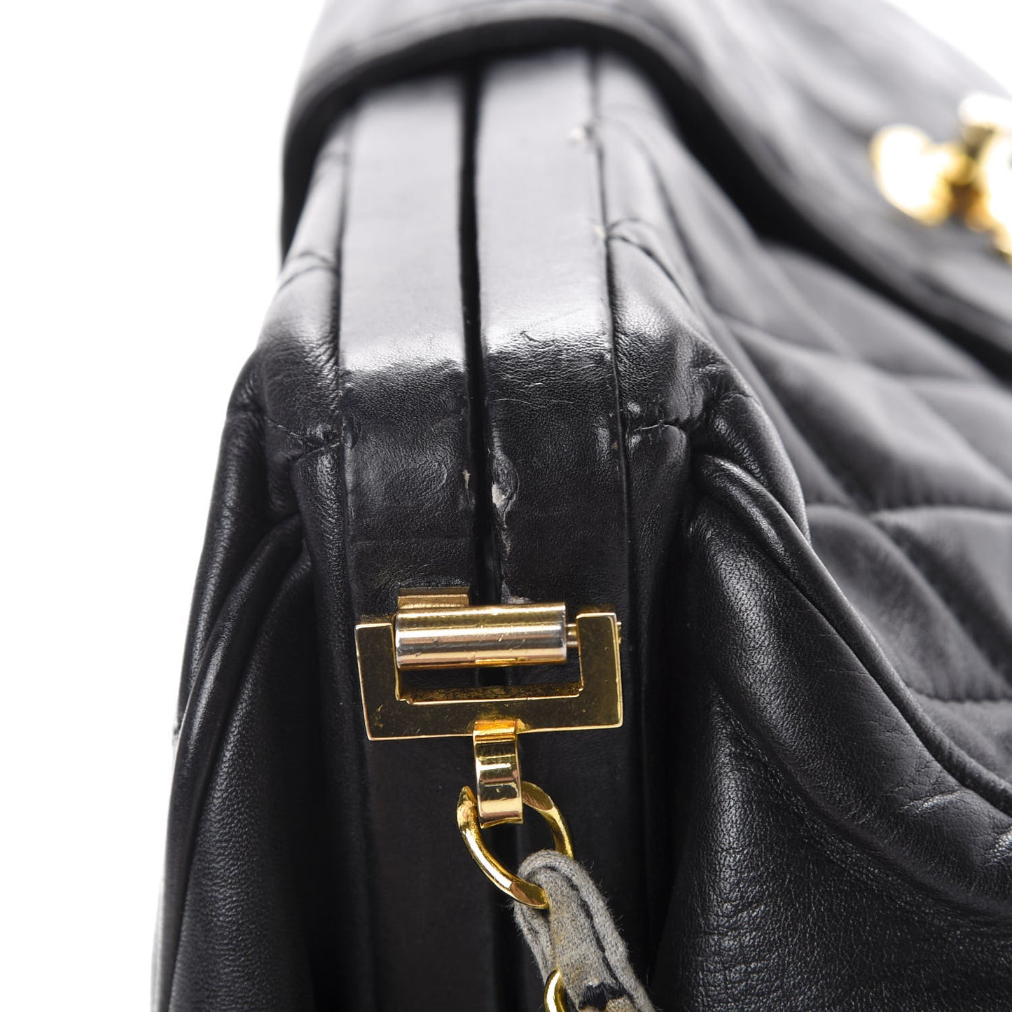 Lambskin Quilted Shoulder Bag Black