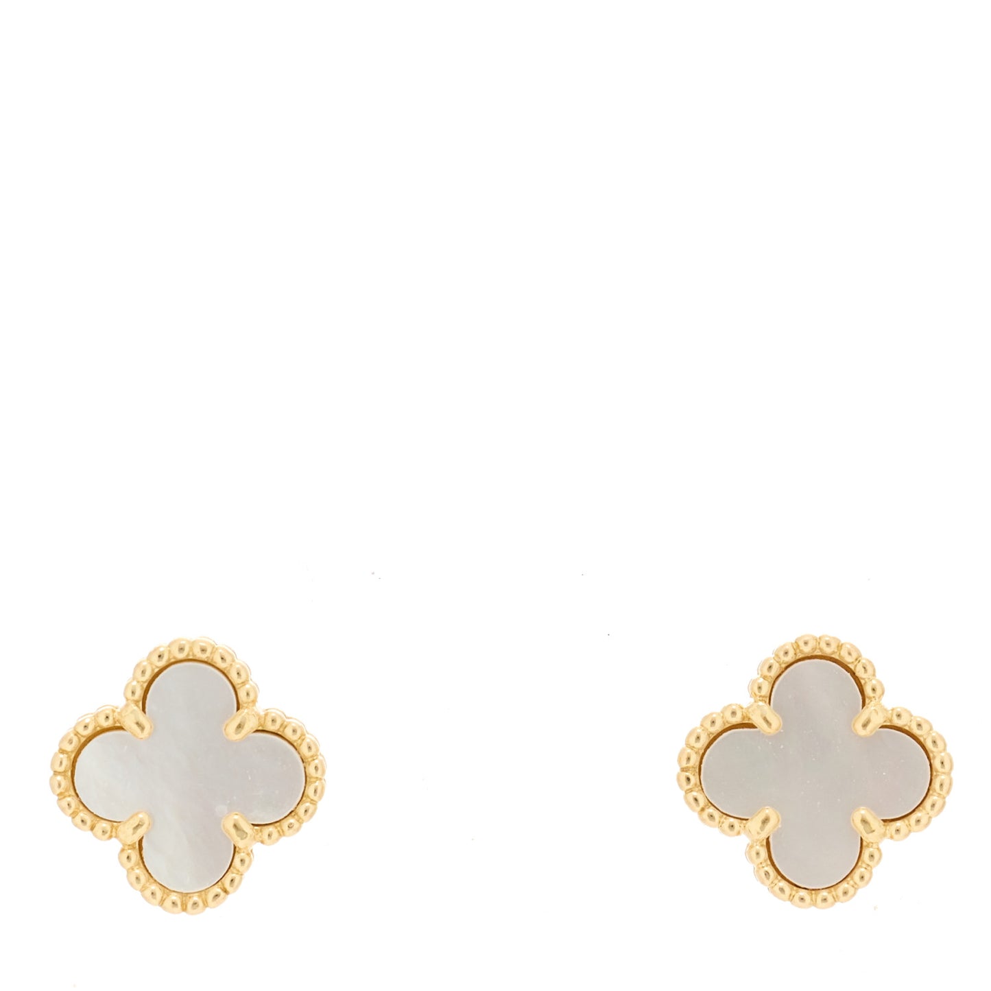 18K Yellow Gold Mother of Pearl Sweet Alhambra Earrings