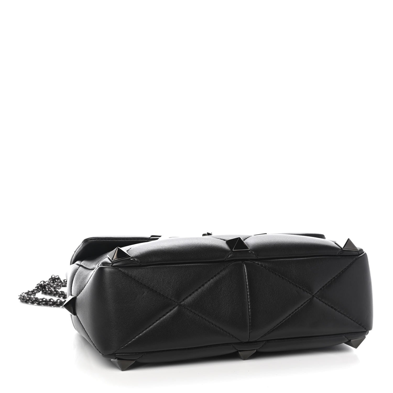 Valentino Garavani Nappa Monochrome Large Roman Stud Shoulder Bag Black 3 of 6