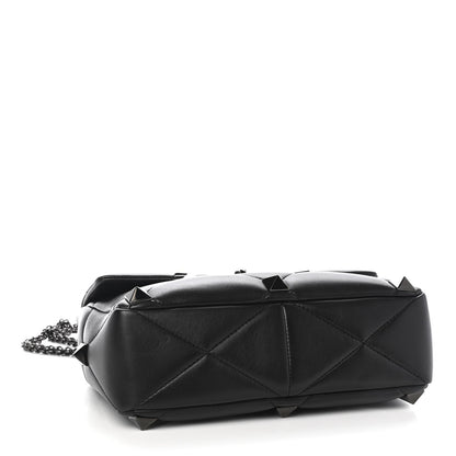 Valentino Garavani Nappa Monochrome Large Roman Stud Shoulder Bag Black 3 of 6