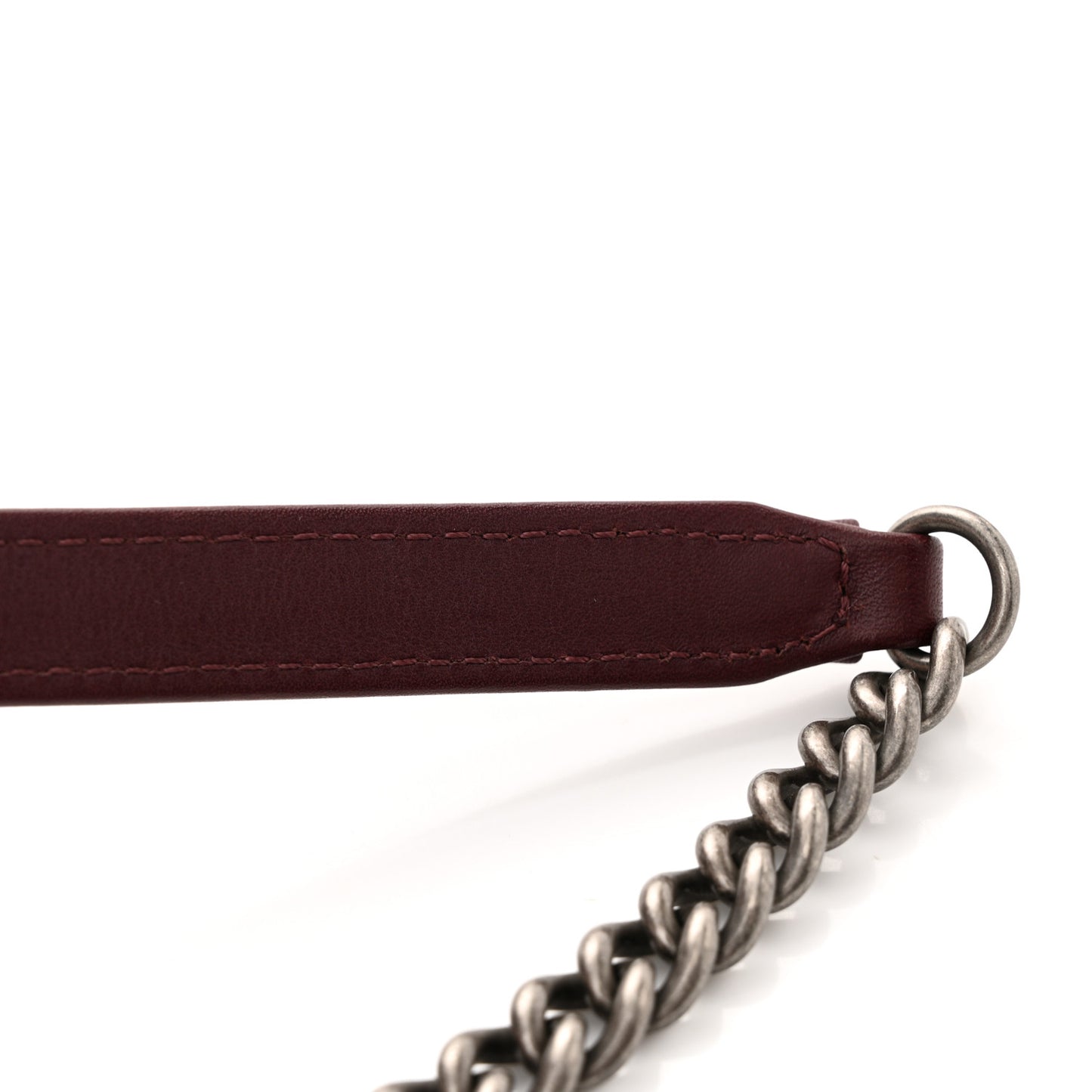 Goatskin Quilted Large CC University Top Handle Flap Burgundy