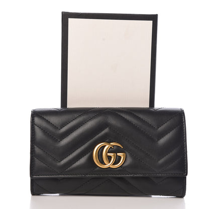 Gucci Calfskin Matelasse GG Marmont Continental Wallet Black 8 of 8