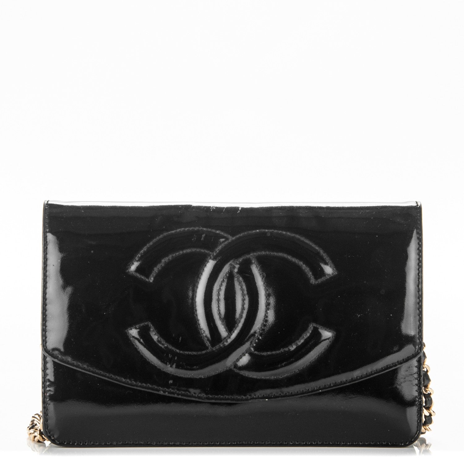 Chanel Patent Timeless CC Wallet On Chain WOC Black 1 of 9