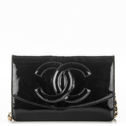 Chanel Patent Timeless CC Wallet On Chain WOC Black 1 of 9