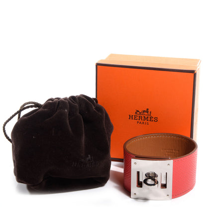 Hermes Epsom Kelly Dog Bracelet Rose Jaipur 7 of 7