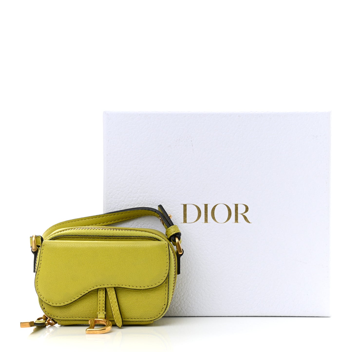Goatskin Mini Saddle Shoulder Strap Pouch Lime