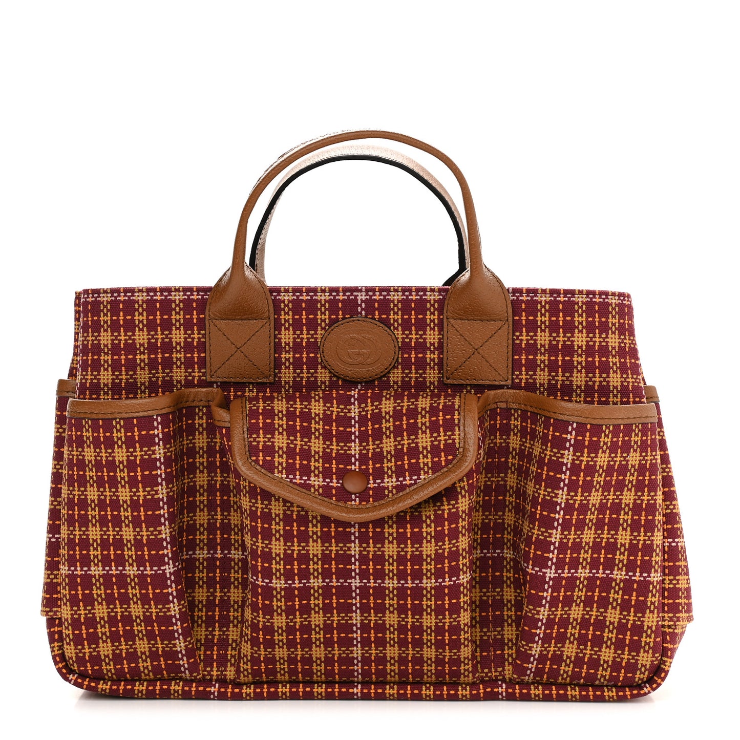 Canvas Plaid Childrens Tote Red