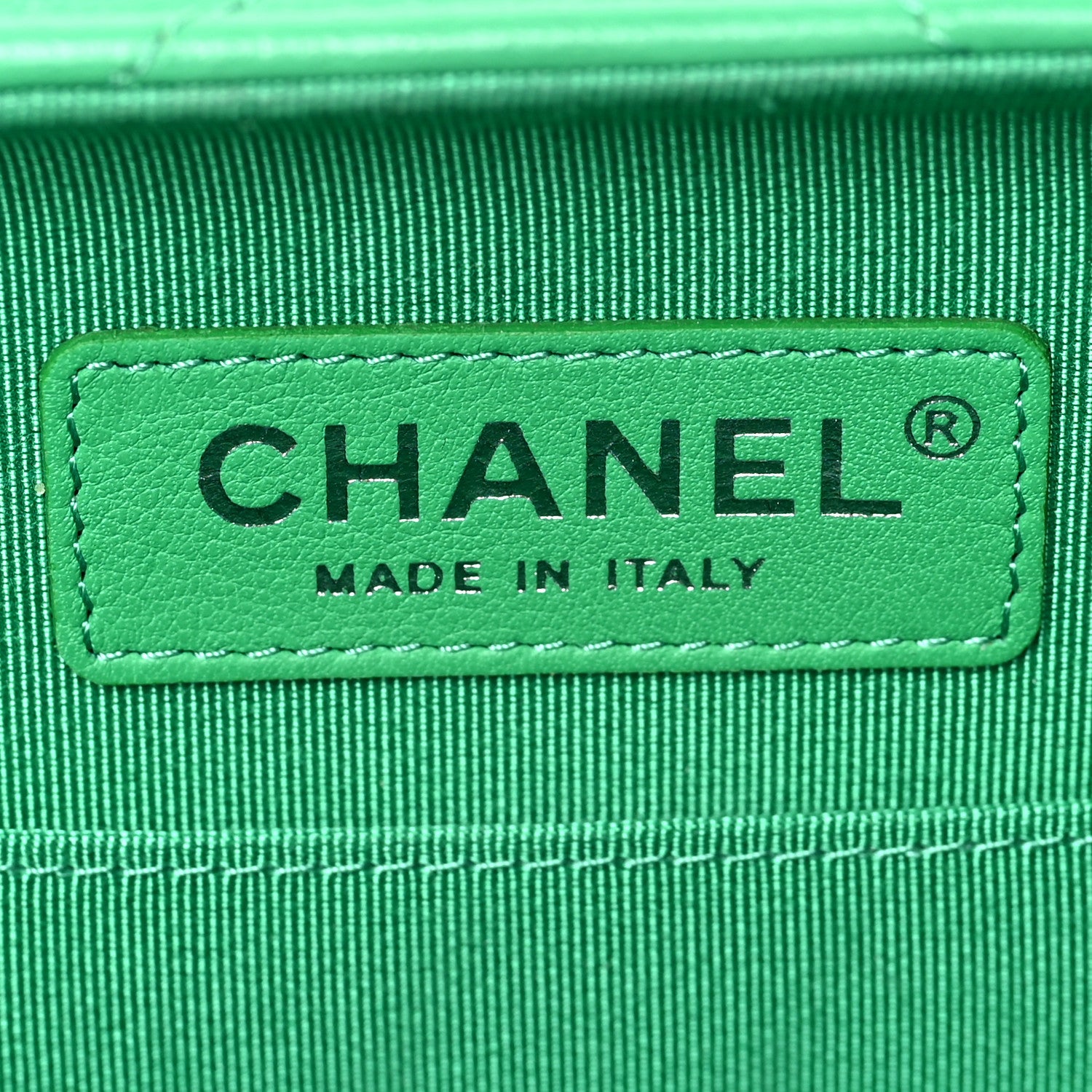 Chanel Quilted Lambskin Metal Bar Clutch Bag Green 5 of 7