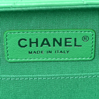 Chanel Quilted Lambskin Metal Bar Clutch Bag Green 5 of 7