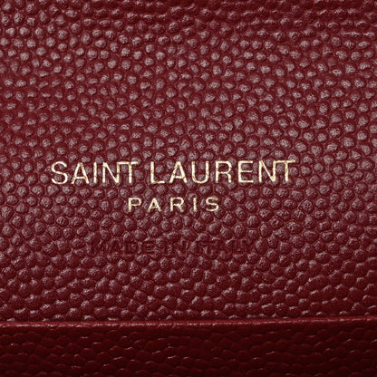 Saint Laurent Grain De Poudre Matelasse Chevron Small Monogram Envelope Wallet Opyum Red 6 of 11