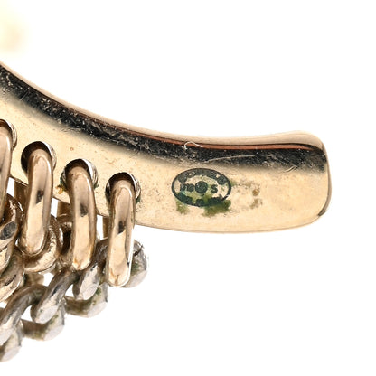 Chanel CC Chain Fringe Hoop Earrings Gold 4 of 4