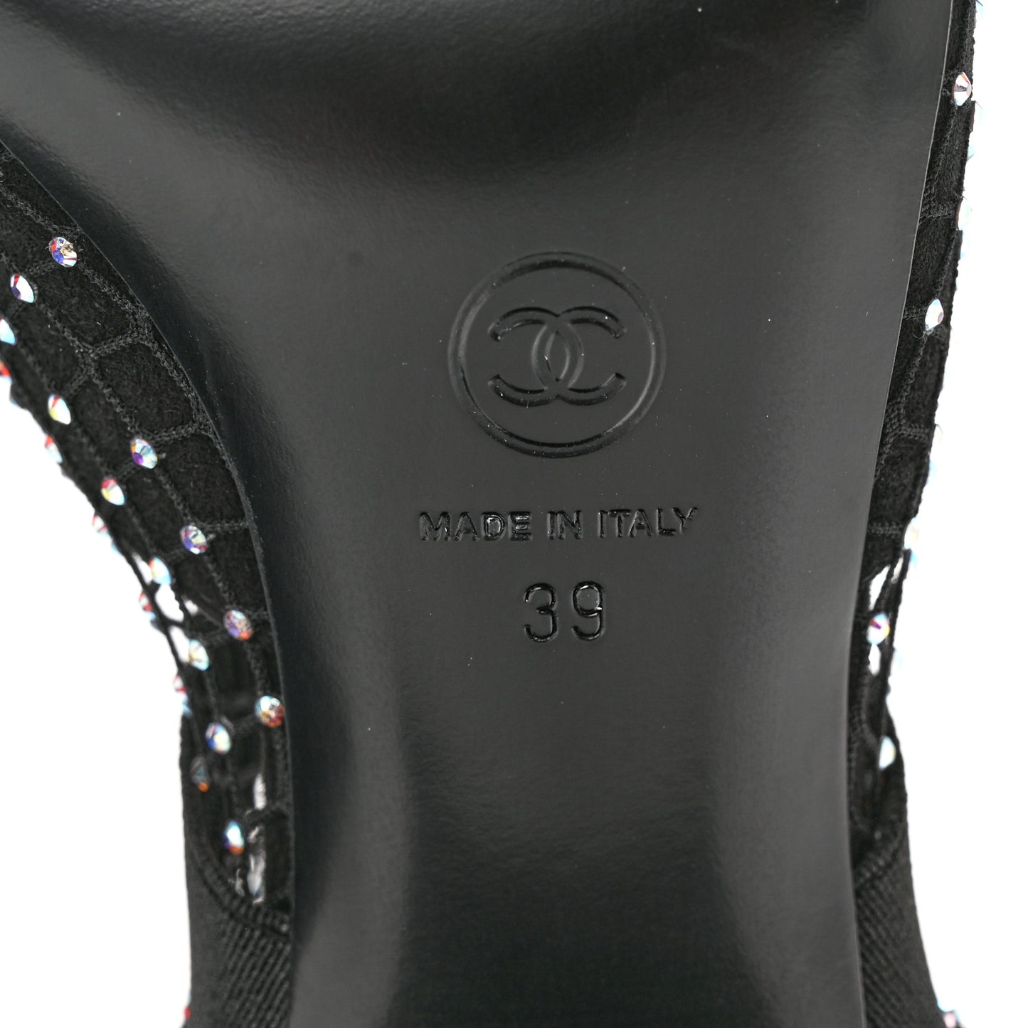 Resille Strass Kid Suede Patent Mary Jane Short Boots 39 Black