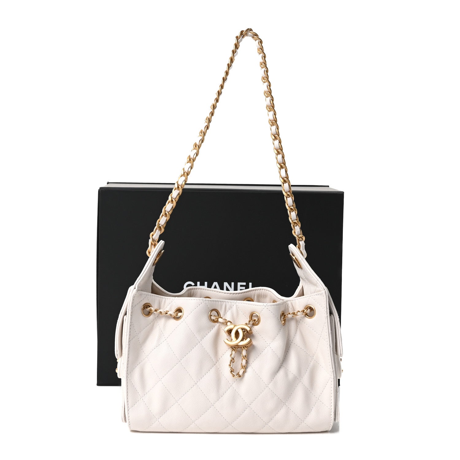 Chanel Caviar Quilted Mini Chanel 25 Handbag White White 11 of 11