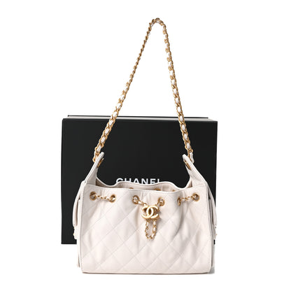 Chanel Caviar Quilted Mini Chanel 25 Handbag White White 11 of 11