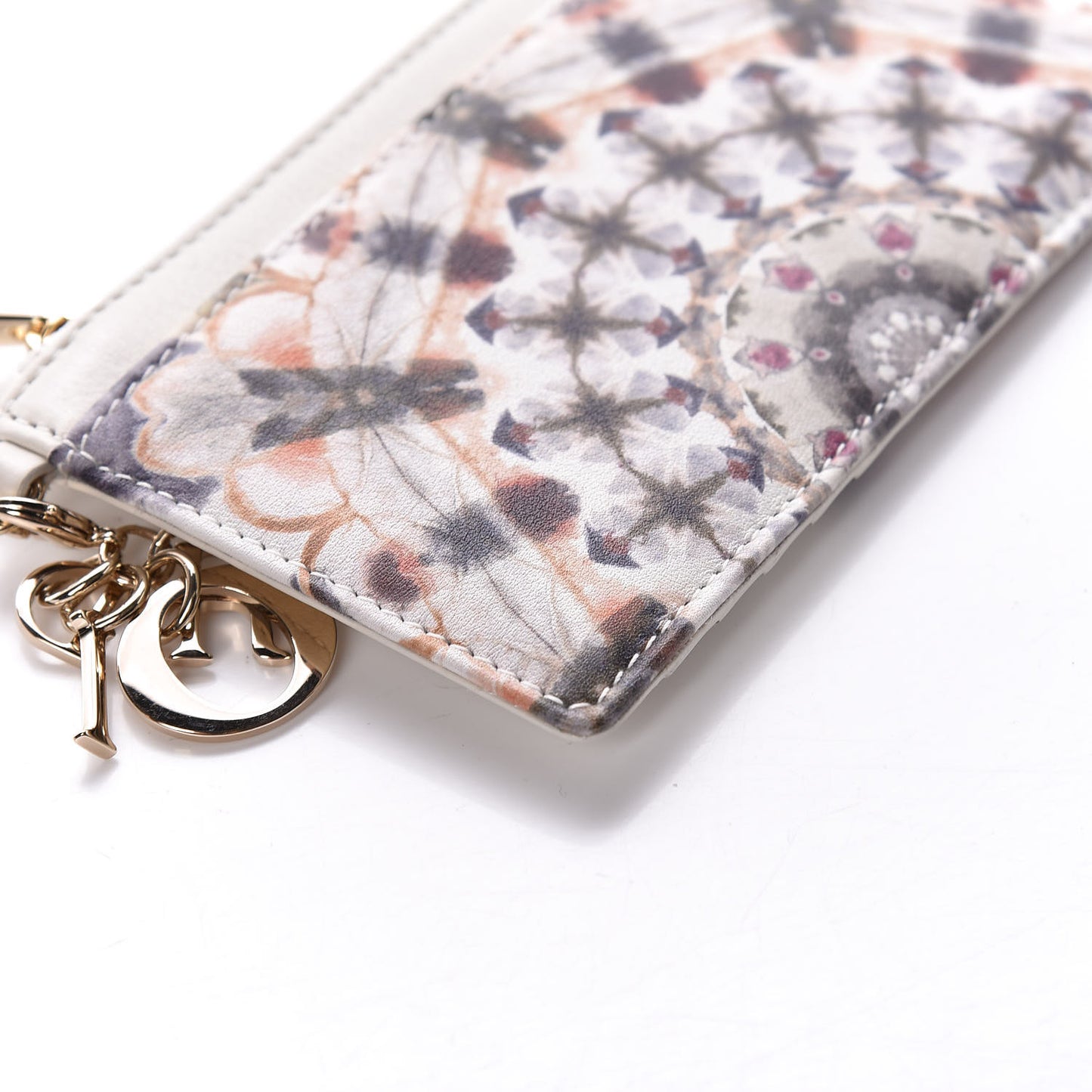 Calfskin Printed KaleiDiorscopic Card Holder Multicolor