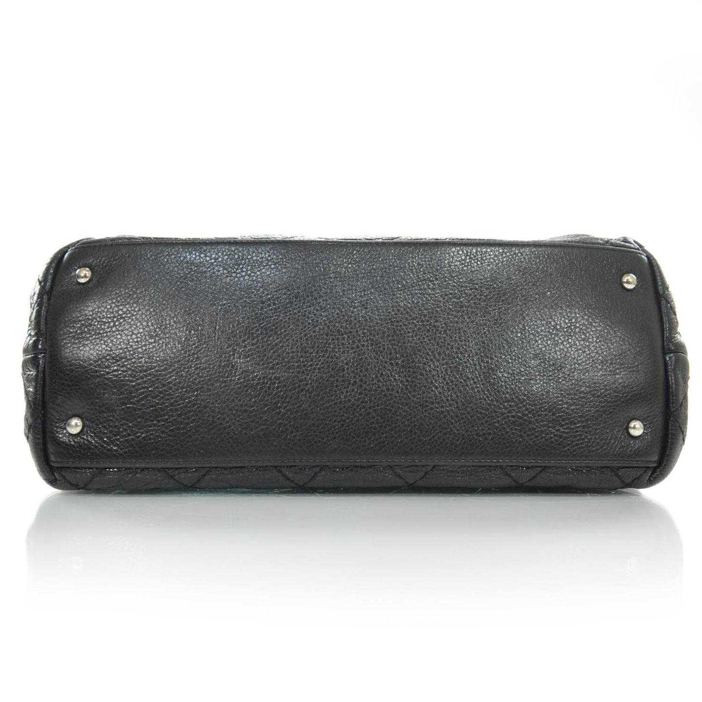 Glazed Calfskin On The Road Tote Black