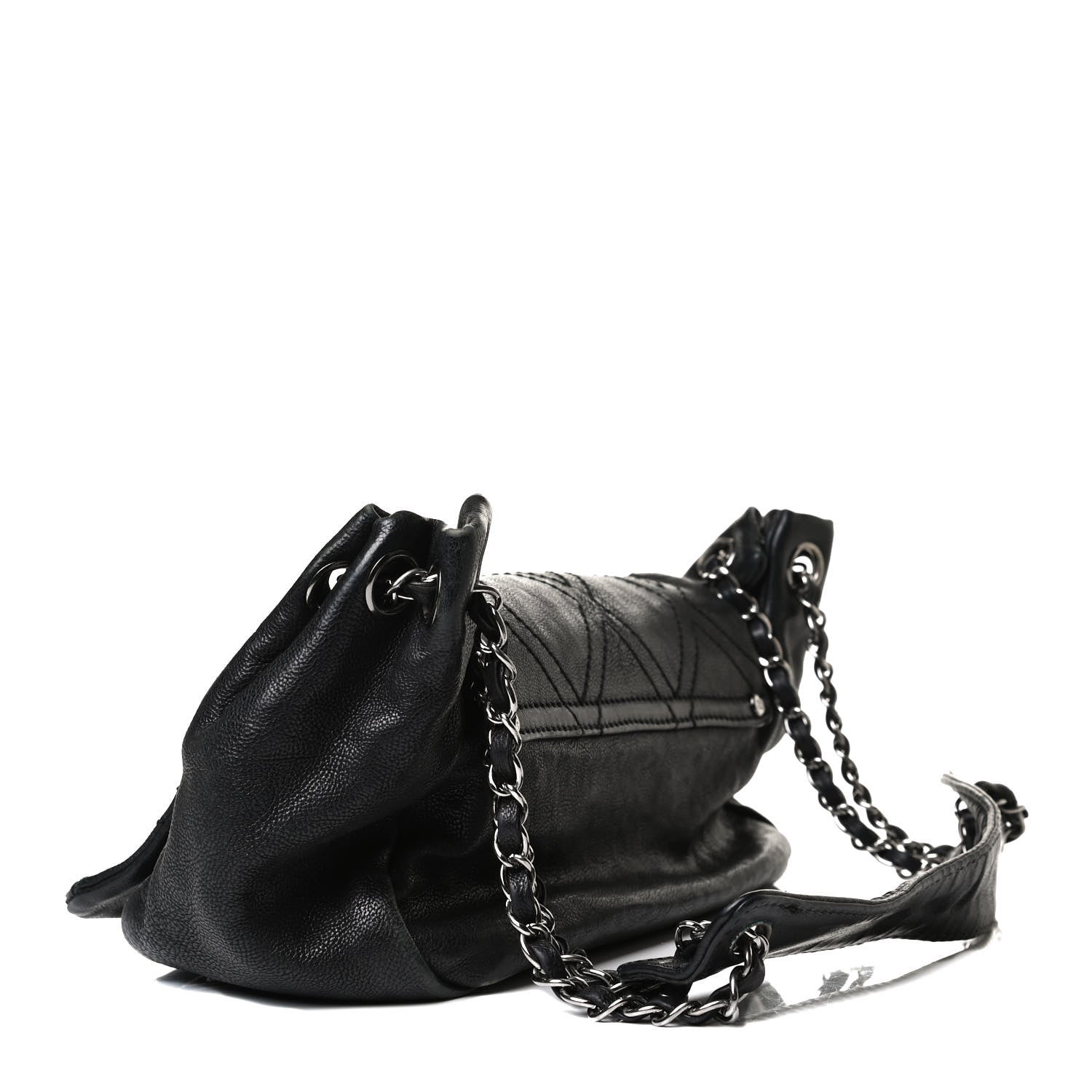 Chanel Calfskin Diamond Stitch Accordion Flap Black 3 of 12