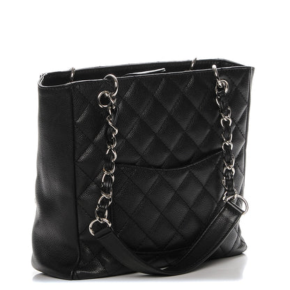 Chanel Caviar Quilted Petit Shopping Tote PST Black 3 of 7