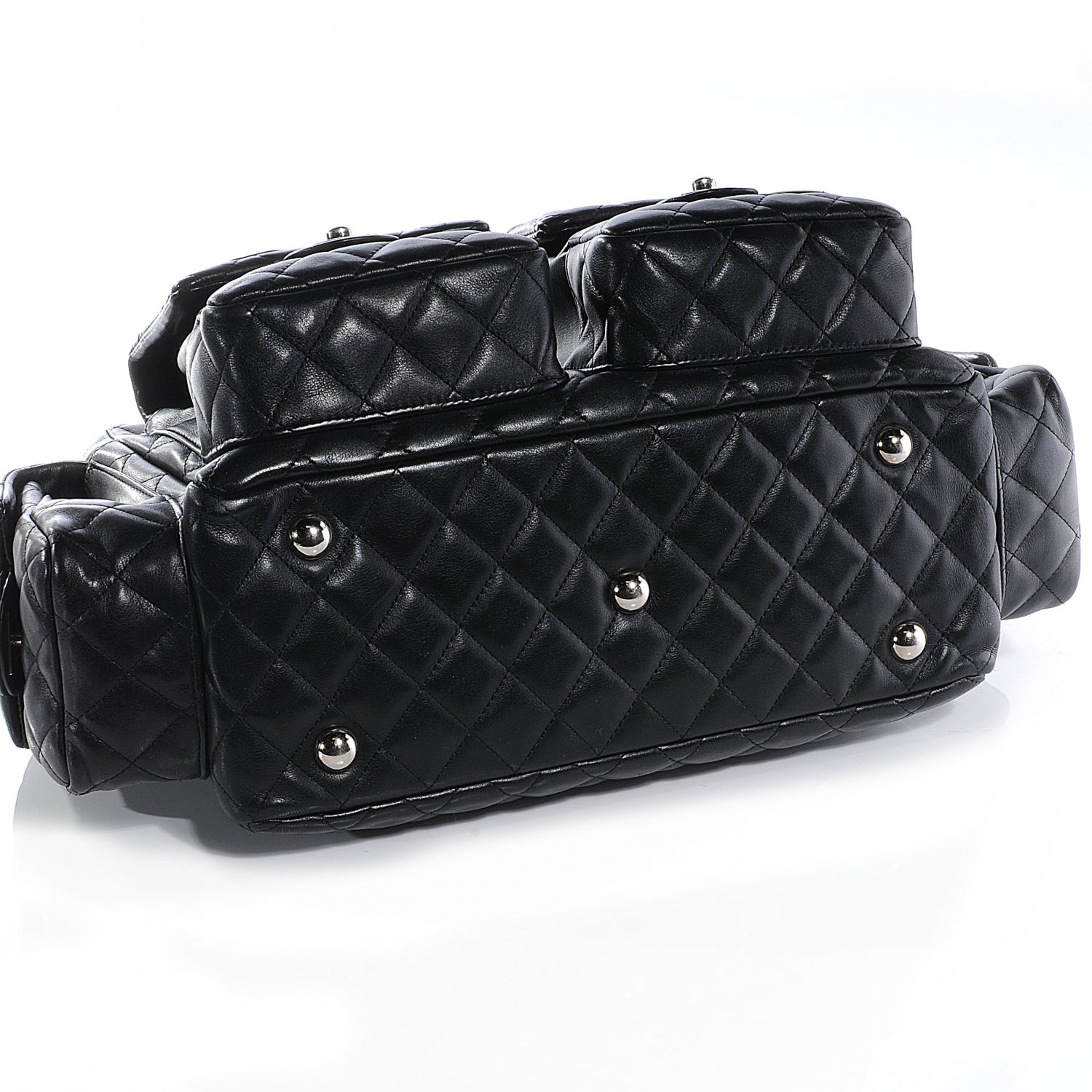 Chanel Calfskin Quilted Large Cambon Multipocket Reporter Black 8 of 8